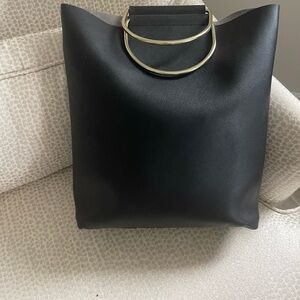 Topshop Black Tote with Gold Handles